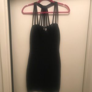 BLACK BEBE BANDAGE DRESS SIZE SMALL